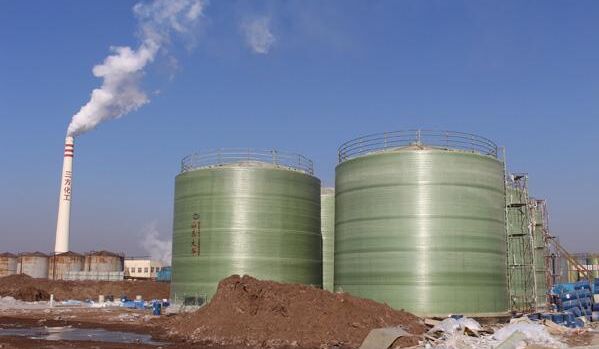 河北玻璃鋼儲存罐施工現場